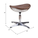 Acme - Brancaster Stool 96160 Retro Brown Top Grain Leather & Aluminum