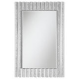 Wall Mirror - Aideen Rectangular Wall Mirror with Vertical Stripes of Faux Crystals