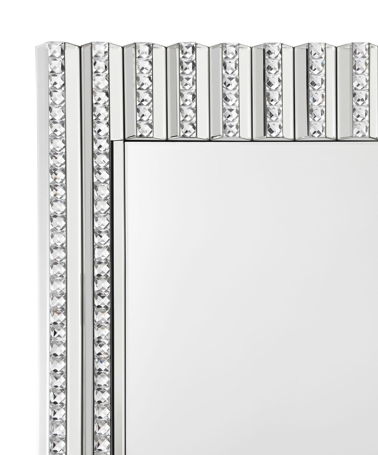 Aideen Rectangular Wall Mirror with Vertical Stripes of Faux Crystals | Coaster | Home Elegance USA