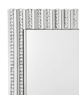 Wall Mirror - Aideen Rectangular Wall Mirror with Vertical Stripes of Faux Crystals