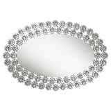 Wall Mirror - Colleen Oval Wall Mirror with Faux Crystal Blossoms