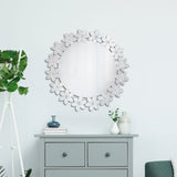 Wall Mirror - Cordelia Round Floral Frame Wall Mirror