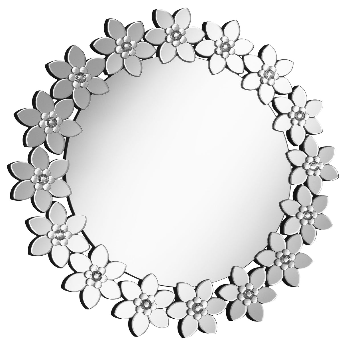 Wall Mirror - Cordelia Round Floral Frame Wall Mirror