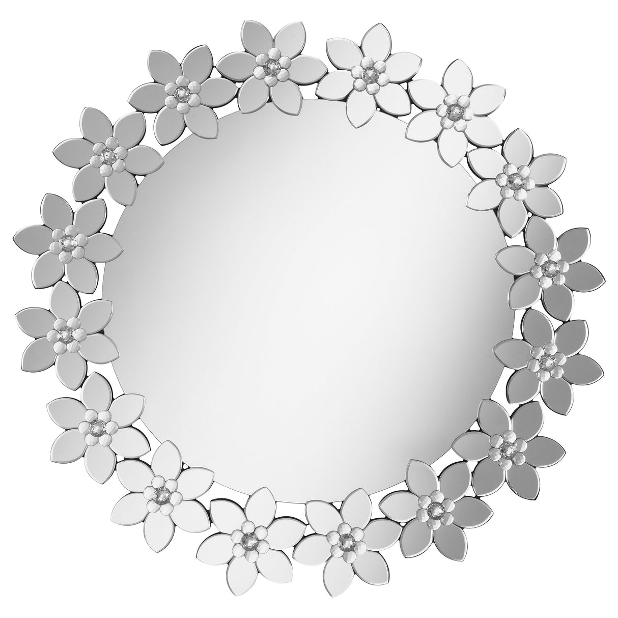 Wall Mirror - Cordelia Round Floral Frame Wall Mirror