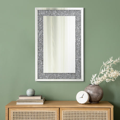 Wall Mirror - Valerie Crystal Inlay Rectangle Wall Mirror