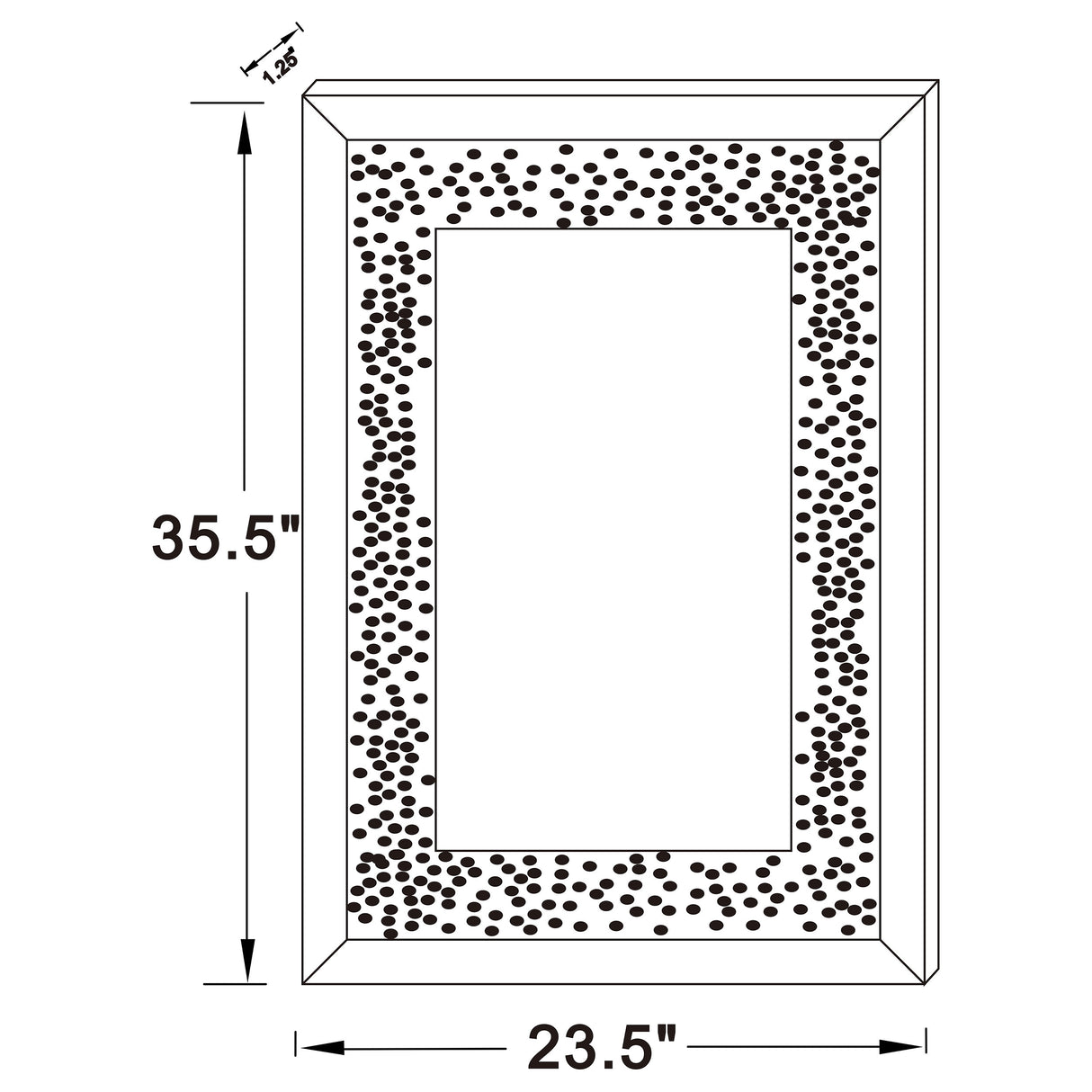 Wall Mirror - Valerie Crystal Inlay Rectangle Wall Mirror