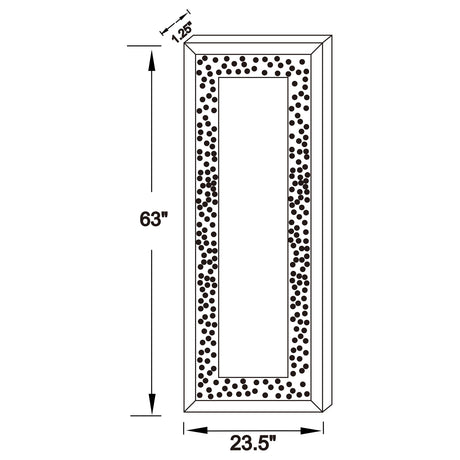 Floor Mirror - Valerie Crystal Inlay Rectangle Floor Mirror