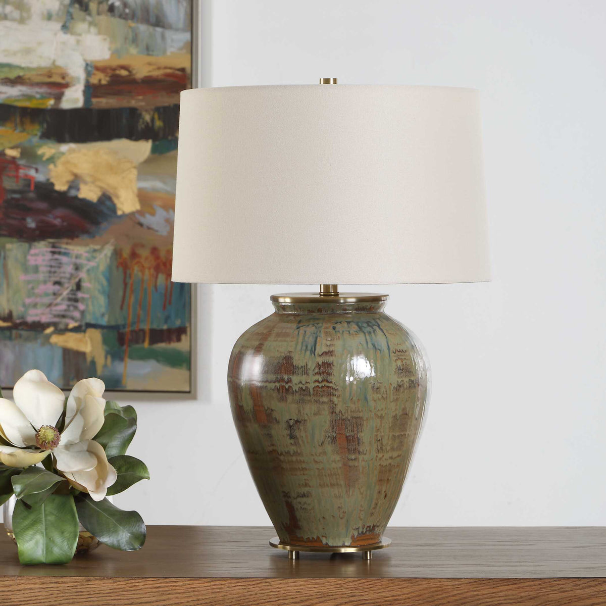 Olisa Table Lamp - Green by Uttermost - View 3