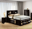 Contemporary Full Size Bed 2x Nightstands Headboard Bookcase Black Color 3pc Set Bedroom Furniture - sold by Home Elegance USA