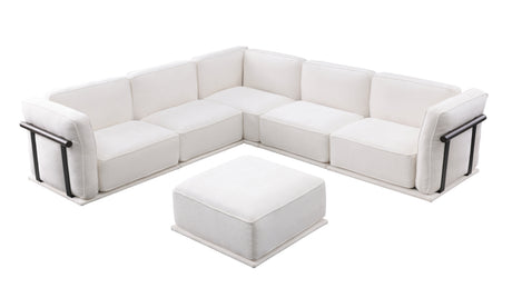 120' length , Fashionable modular sofa with iron and wood frame chenille sofa White ,uitable for living room - sold by Home Elegance USA