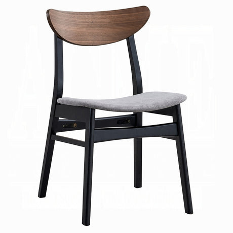 Contemporary 5pc Dining Set Black and Walnut Finish Table and 4 Side Chairs Padded Seat Wooden Kitchen Furniture - sold by Home Elegance USA