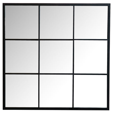 Wall Mirror - Quetzal Square Window Pane Wall Mirror Black