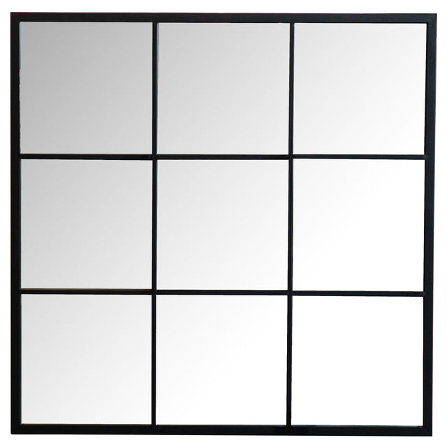 Wall Mirror - Quetzal Square Window Pane Wall Mirror Black