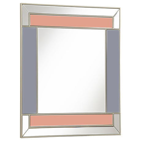 Wall Mirror - Braylin Rectangular Wall Mirror Champagne and Grey