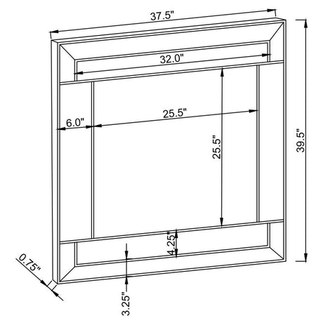 Wall Mirror - Braylin Rectangular Wall Mirror Champagne and Grey