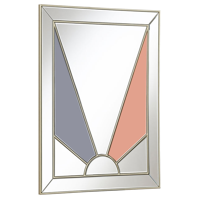 Calixte Rectangular Wall Mirror Champagne and Grey | Coaster - 962909 - Home Elegance USA - 1