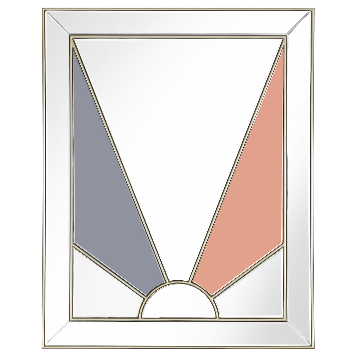 Wall Mirror - Calixte Rectangular Wall Mirror Champagne and Grey