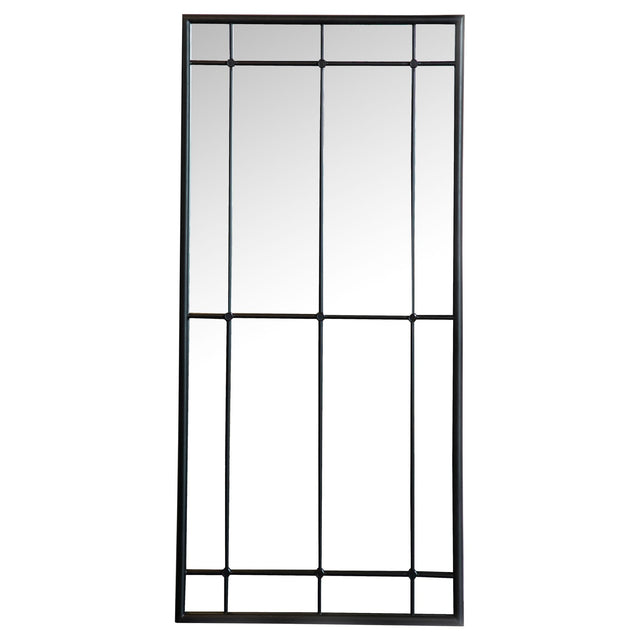 Annetta Rectangular Window Pane Wall Mirror Black | Coaster - 962913 - Home Elegance USA - 1