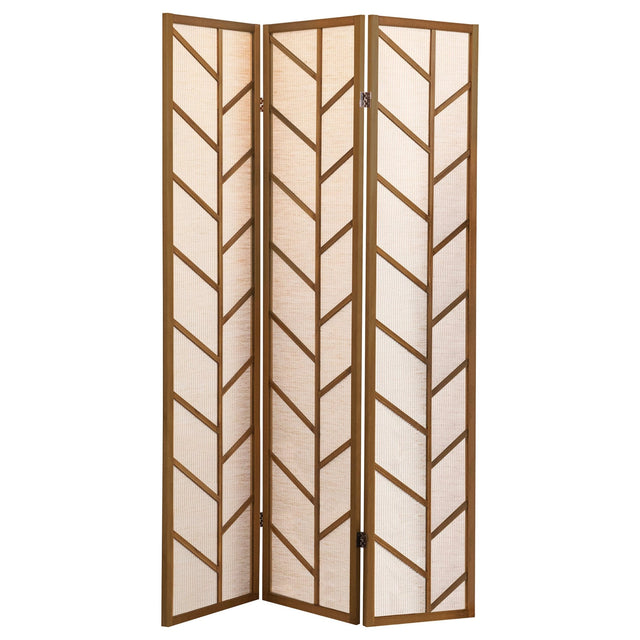 Mila Foldable 3 - panel Screen Walnut and Linen - 962923 - image - 1