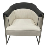 Gray, Off White and Silver Sofa Chair - Home Elegance USA