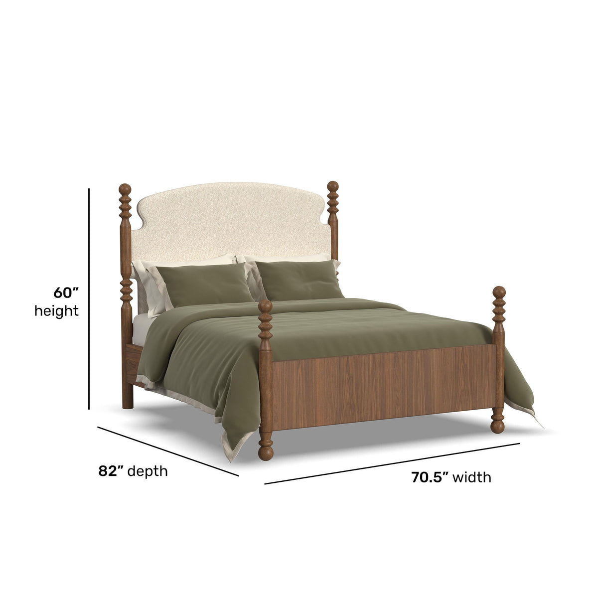 Azalea Queen Upholstered Bed - Walnut | Flexsteel