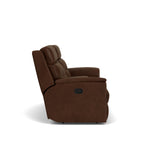 Mason Transitional Fabric Reclining Loveseat With Console | Flexsteel