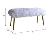 Bagley II Bench 96450 White Faux Fur & Gold Finish | Acme - 96450 - Home Elegance USA - 5