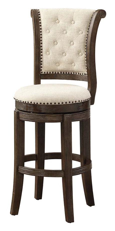 Acme - Glison Bar Chair (Set-2) 96457 Beige Fabric & Walnut Finish