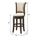 Acme - Glison Bar Chair (Set-2) 96457 Beige Fabric & Walnut Finish