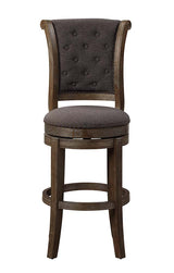 Acme - Glison Bar Chair (Set-2) 96458 Charcoal Fabric & Walnut Finish