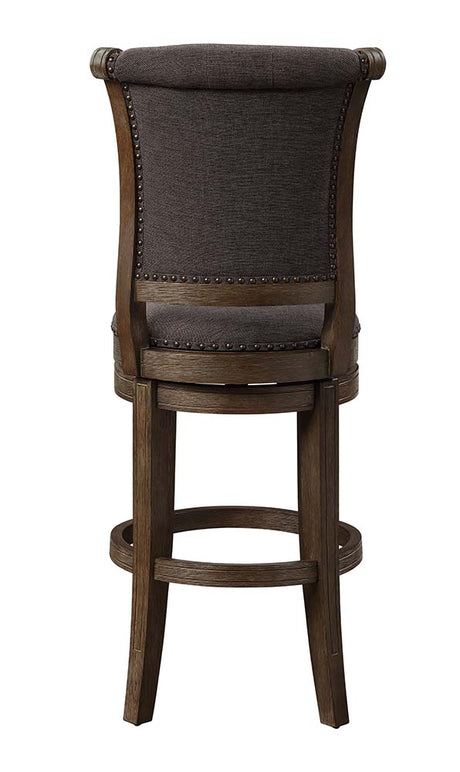 Acme - Glison Bar Chair (Set-2) 96458 Charcoal Fabric & Walnut Finish