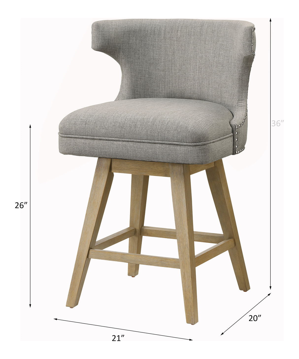 Acme - Everett Counter Height Chair (Set-2) 96460 Teal Fabric & Oak Finish