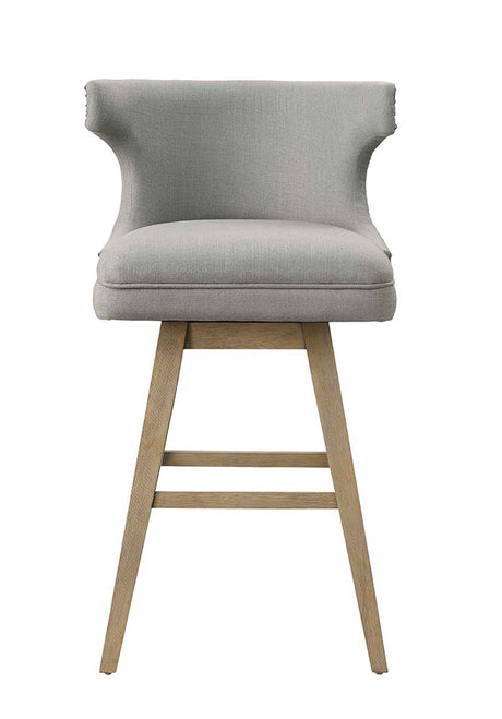 Acme - Everett Bar Chair 96461 Fabric & Oak Finish