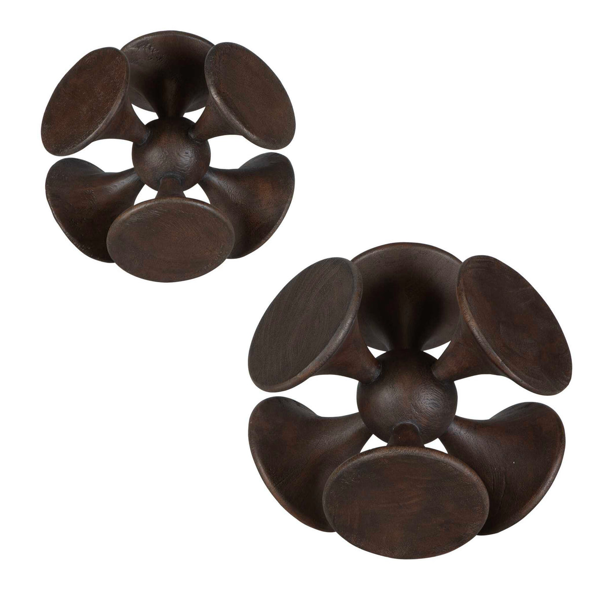 Balanced Harmony Wooden Sculptures (Set of 2) - Dark Brown by Uttermost - View 6