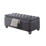 Acme - Rebekah Bench W/Storage 96546 Gray Fabric