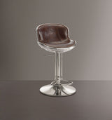 Acme - Brancaster Adjustable Stool W/Swivel 96556 Vintage Brown Top Grain Leather & Aluminum