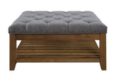 Aizen Cocktail Ottoman 96558 Gray Fabric & Weathered Oak Finish | Acme - 96558 - Home Elegance USA - 3