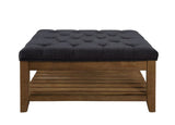 Aizen Cocktail Ottoman 96560 Dark Gray Fabric & Weathered Oak Finish | Acme - 96560 - Home Elegance USA - 3