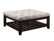 Aizen Cocktail Ottoman 96562 Beige Fabric & Espresso Finish | Acme | Home Elegance USA