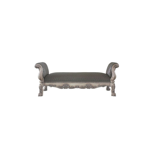 Acme - Dresden Bench 96590 Synthetic Leather & Vintage Bone White Finish