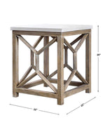 Catali Stone End Table White & Light Brown - White / Light Brown by Uttermost - View 10