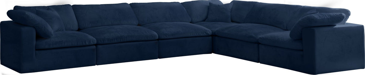 Cozy - Modular Sectional Cloud - Navy - Fabric - 634Navy - Sec6A - Home Elegance USA - 1