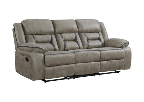 Denali Faux Leather Upholstered Sofa Made With Wood Finished in Gray - B00977493 - Home Elegance USA - 1