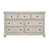 Antique White Finish1pc Dresser of 7 Drawers Traditional Design Hidden Drawer Classic Bedroom Furniture