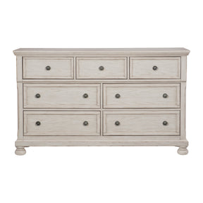 Antique White Finish1pc Dresser of 7 Drawers Traditional Design Hidden Drawer Classic Bedroom Furniture