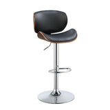 Acme - Camila Adjustable Stool W/Swivel 96754 Black Synthetic Leather & Walnut Finish