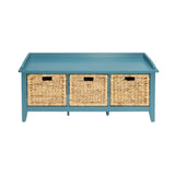 Acme - Flavius Bench W/Storage 96761 Rattan & Teal Finish