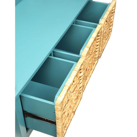 Acme - Flavius Bench W/Storage 96761 Rattan & Teal Finish