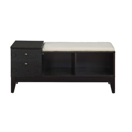 Acme - Boyet Bench 96770 Cream Fabric & Black Finish