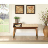 Baptis Bench 96774 Beige Fabric & Walnut Finish | Acme - 96774 - Home Elegance USA - 6